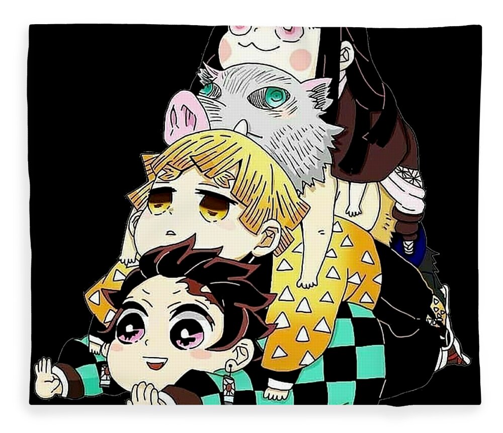 Funny Anime Demon Slayer T Shirt Fleece Blanket by Anime Art - Pixels
