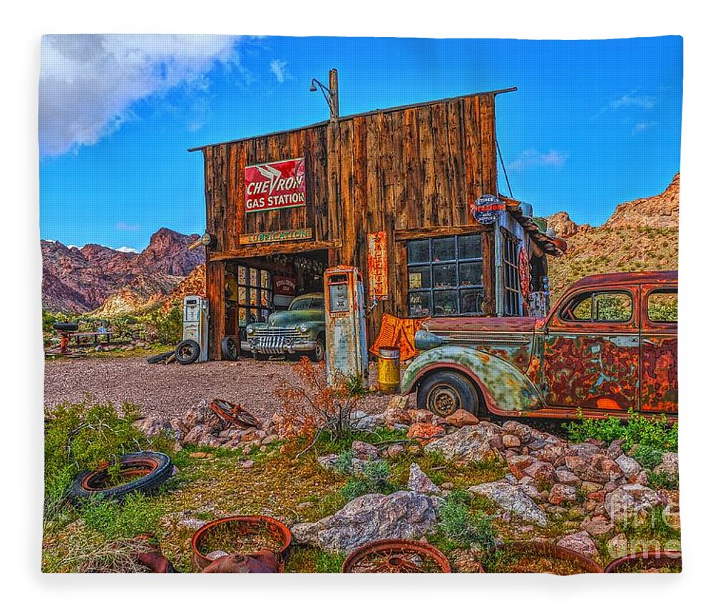  Fleece Blanket featuring the photograph Garage Days by Rodney Lee Williams