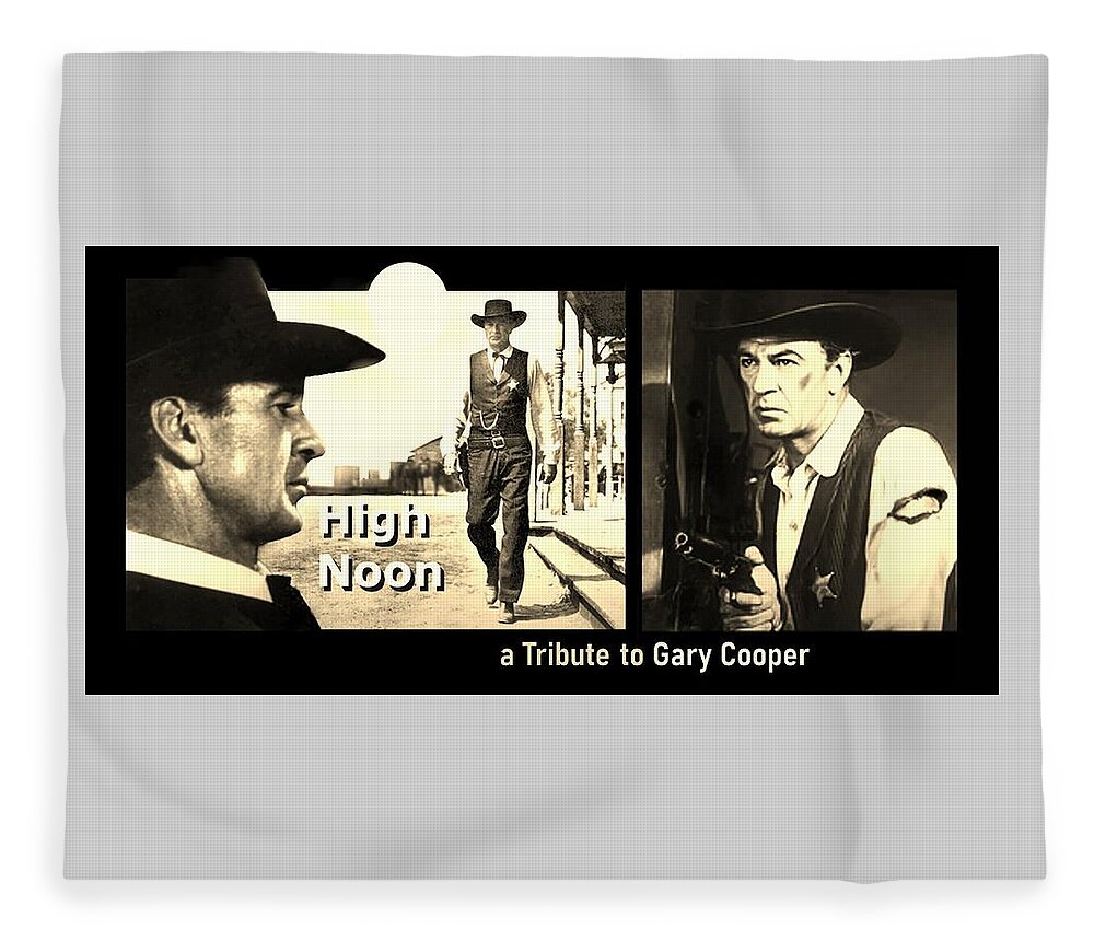 Gary Cooper Fleece Blanket featuring the pyrography Gary Cooper by Hartmut Jager