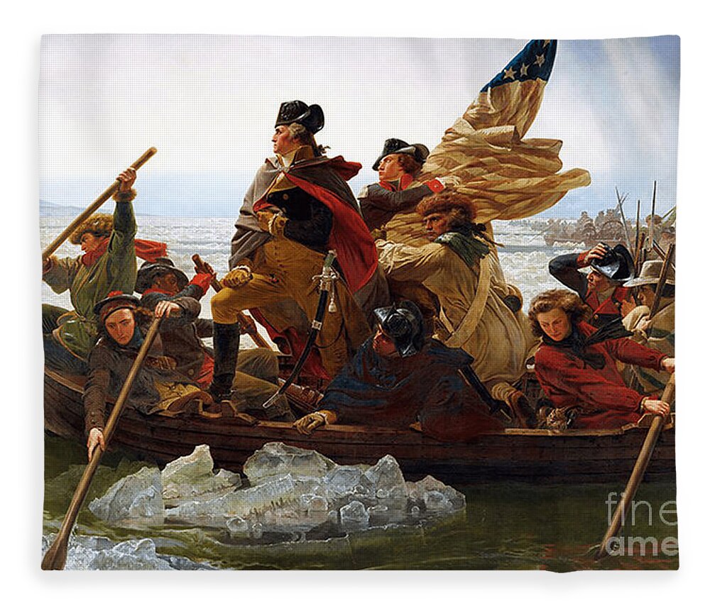 George Fleece Blanket featuring the photograph George Washington Crossing The Delaware by Action