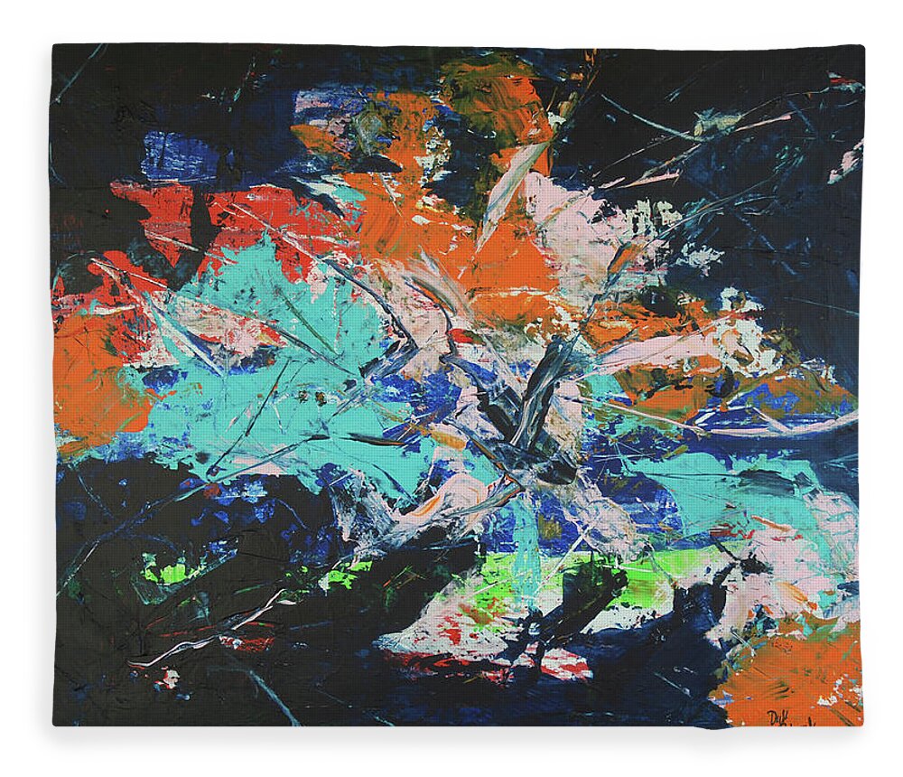 Abstract Fleece Blanket featuring the painting Get Rhythm by Dick Richards