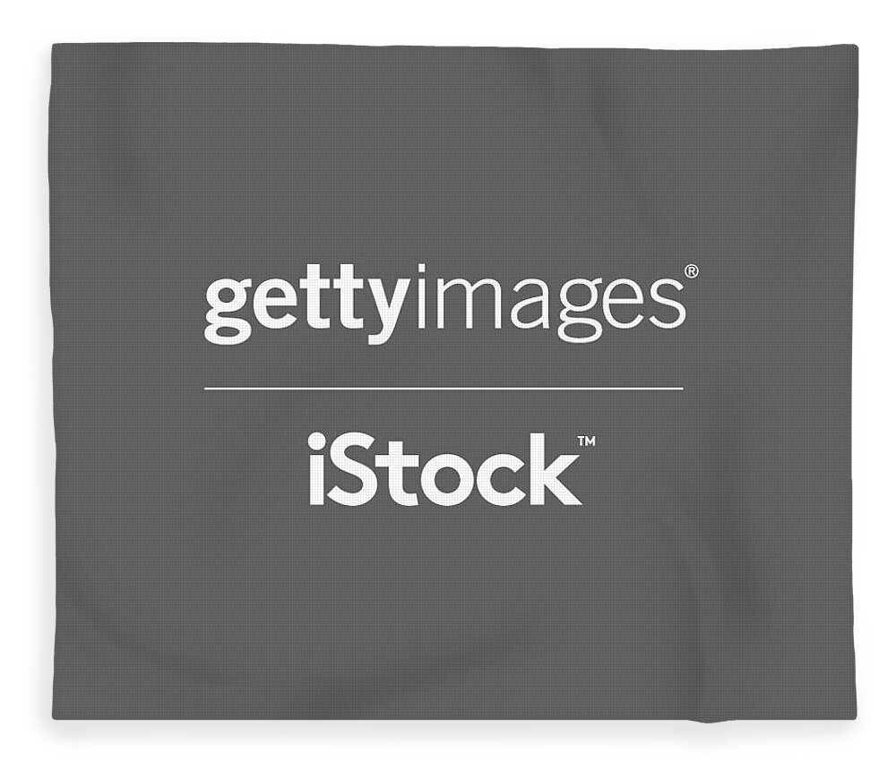 Getty Images Logo Fleece Blanket featuring the digital art Getty Istock White Logo by Getty Images