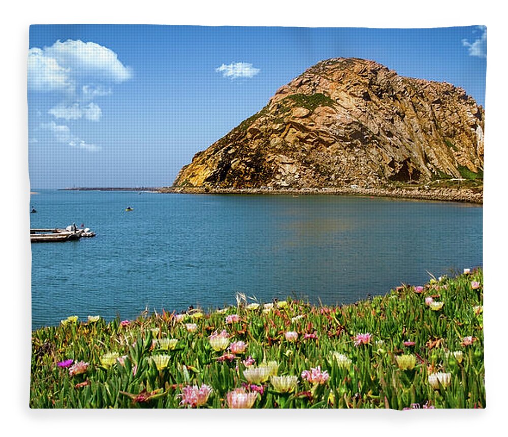 23 Million Years Old Fleece Blanket featuring the photograph Gibraltar of the Pacific-- Morro Rock by David Levin