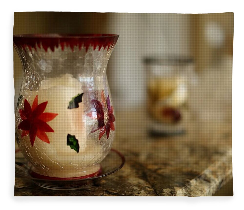 Glass Candle Holders Fleece Blanket featuring the photograph Glass Candle Holders by Mingming Jiang