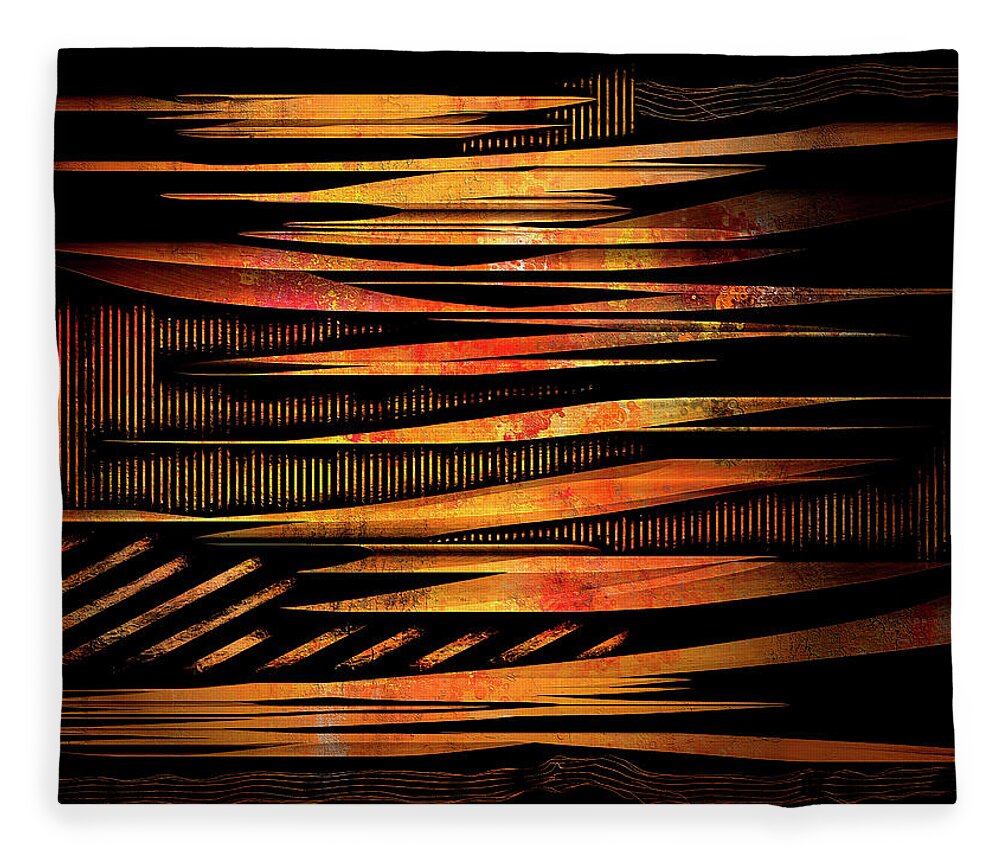 Contemporary Fleece Blanket featuring the digital art Glow Stack by Marina Flournoy