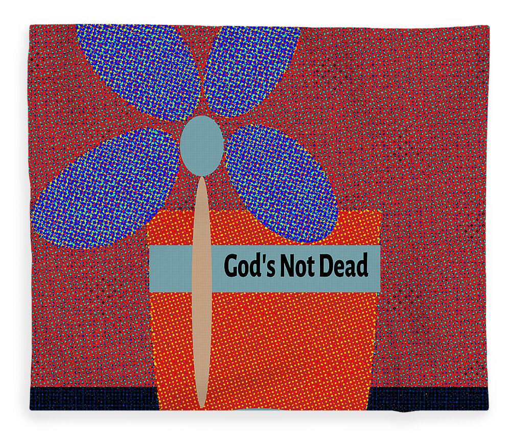 Encouragement Cards Fleece Blanket featuring the digital art God Is Not Dead 34 by Miss Pet Sitter