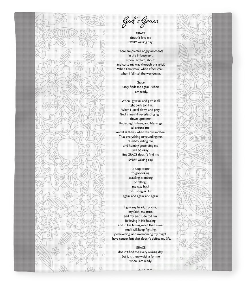 God's Grace Fleece Blanket featuring the digital art God's Grace - Poetry by Tanielle Childers