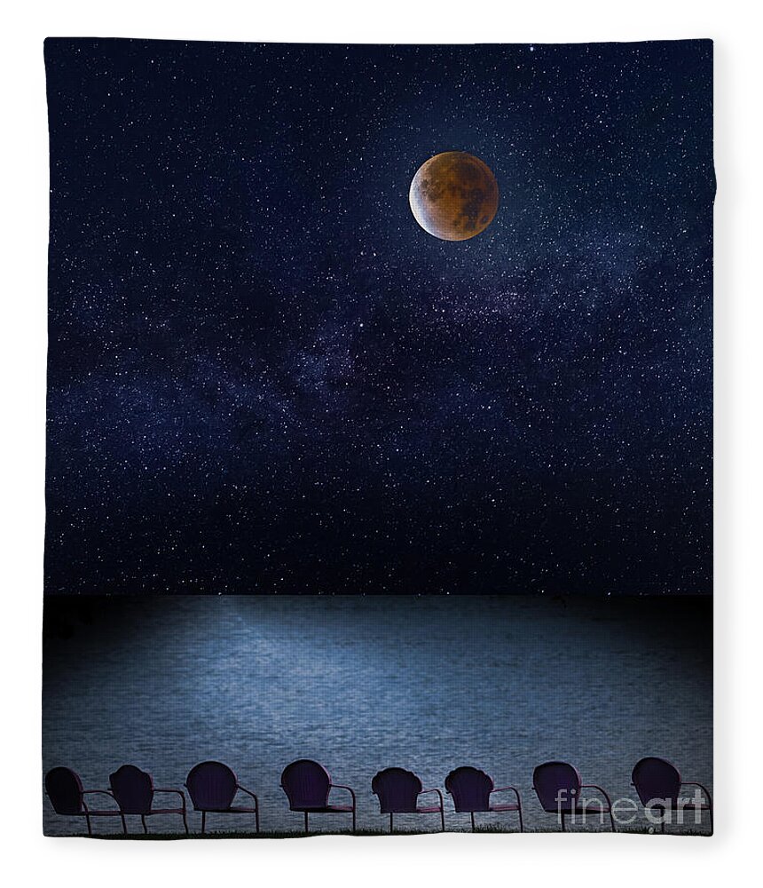 Beaver Moon Fleece Blanket featuring the photograph God's Home Theater by Sandra Rust