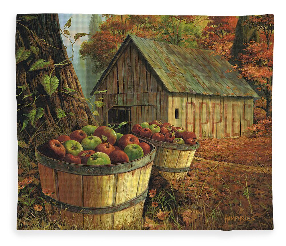 Michael Humphries Fleece Blanket featuring the painting Gold Country by Michael Humphries