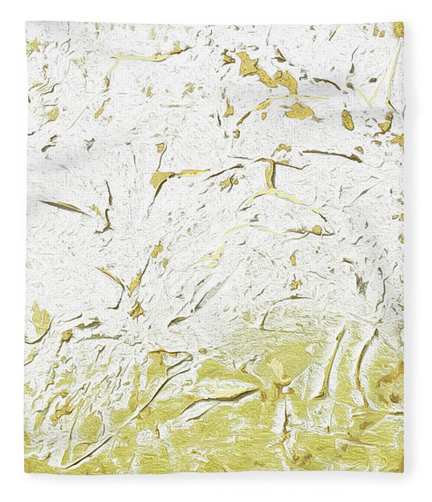 Abstract Fleece Blanket featuring the painting Gold of the Land by Linda Bailey