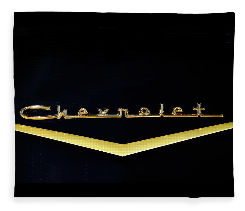 Chevy Bel Air Fleece Blanket featuring the photograph Golden Chevy by Lens Art Photography By Larry Trager