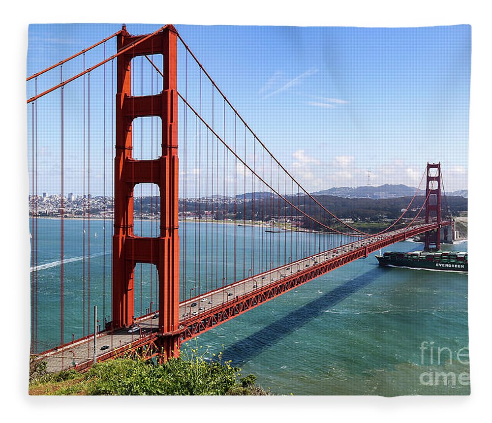 San Francisco Fleece Blanket featuring the photograph Golden Gate by Erin Marie Davis