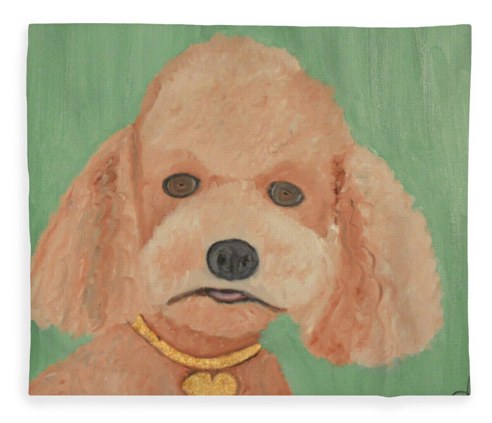Dogs Fleece Blanket featuring the painting Golden Girl by Anita Hummel