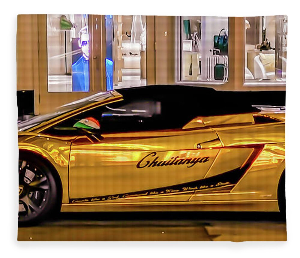 Lambo Fleece Blanket featuring the photograph Golden Lambo by James Canning