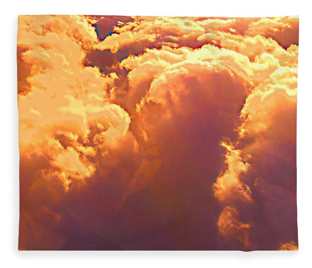 Sosobone Fleece Blanket featuring the photograph Golden Storm by Trevor A Smith