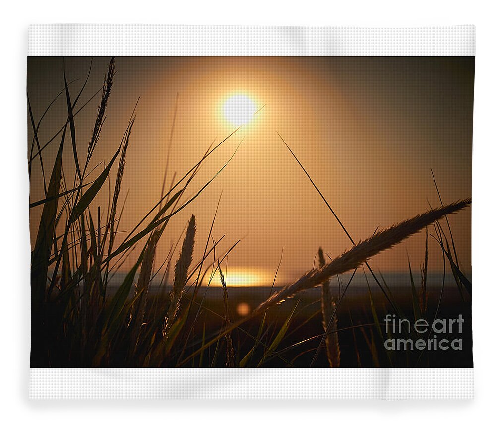 Sunset Fleece Blanket featuring the photograph Golden sunset by Chris Bee