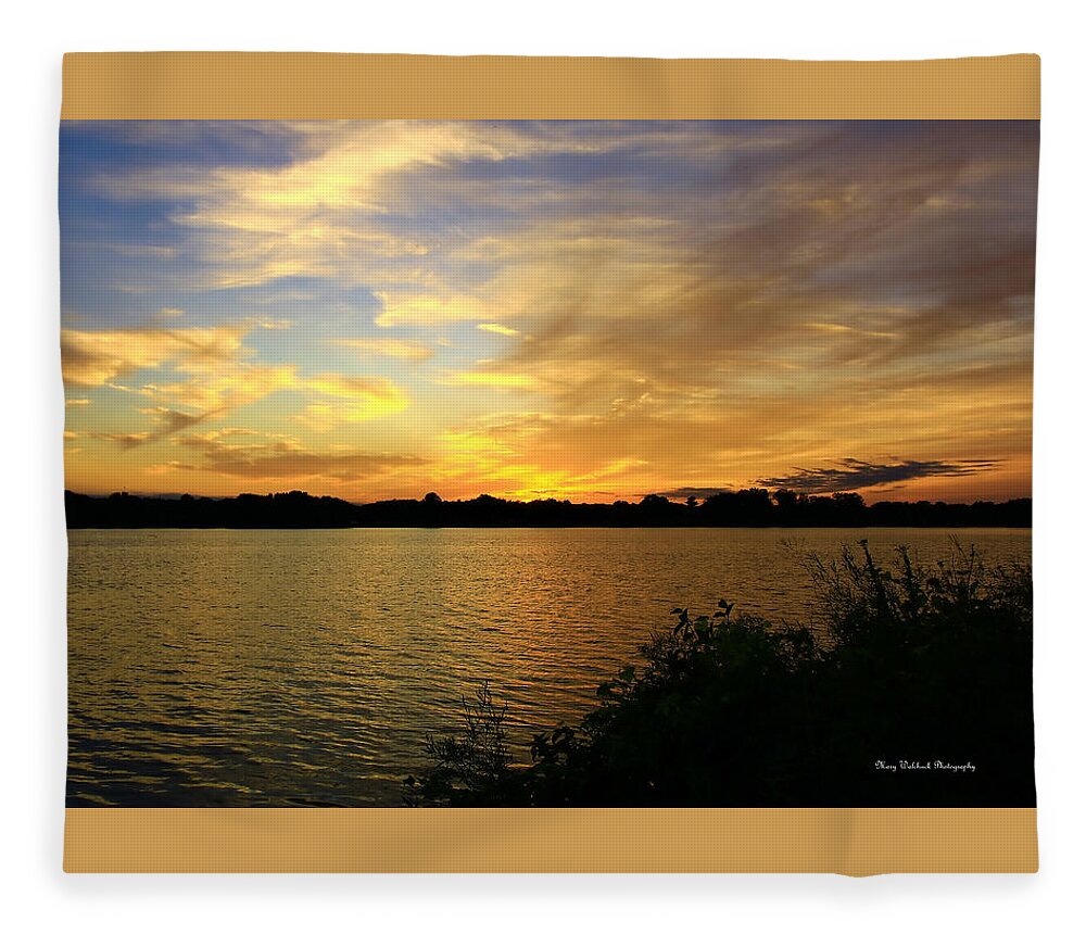 Sunset Fleece Blanket featuring the photograph Golden Sunset by Mary Walchuck