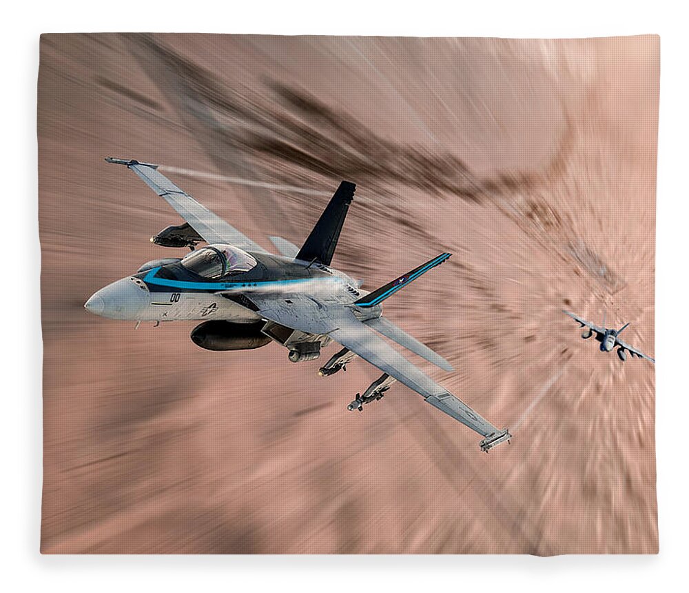 Top Gun Fleece Blanket featuring the digital art Top Gun Maverick Good Morning Aviators by Airpower Art