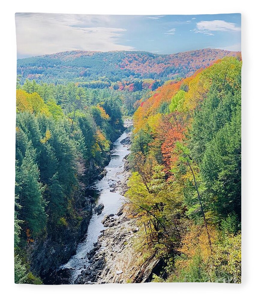 Fall Fleece Blanket featuring the photograph Gorge in Vermont by Patsy Walton