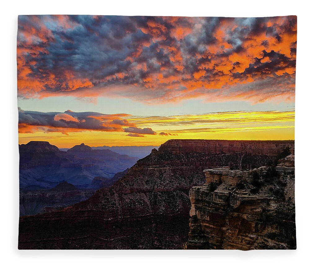 Grand Canyon Fleece Blanket featuring the photograph Grand Canyon Sunrise by Susie Loechler