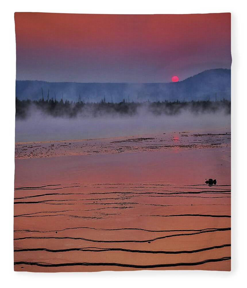 Mountain Fleece Blanket featuring the photograph Grand Prismatic Sunset Dream by Go and Flow Photos