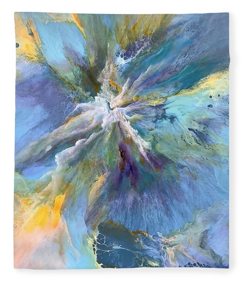 Abstract Fleece Blanket featuring the painting Grandeur by Soraya Silvestri