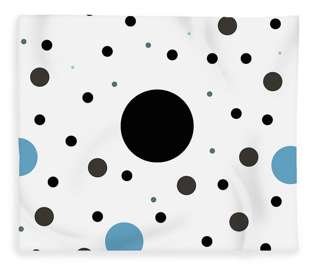 Black Fleece Blanket featuring the digital art Graphic Polka Dots by Amelia Pearn