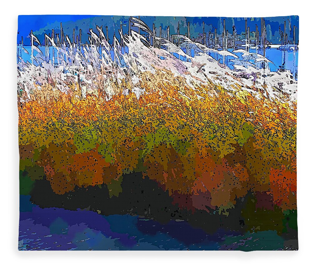 Grass Fleece Blanket featuring the photograph Grass in Wind by Robert Bissett