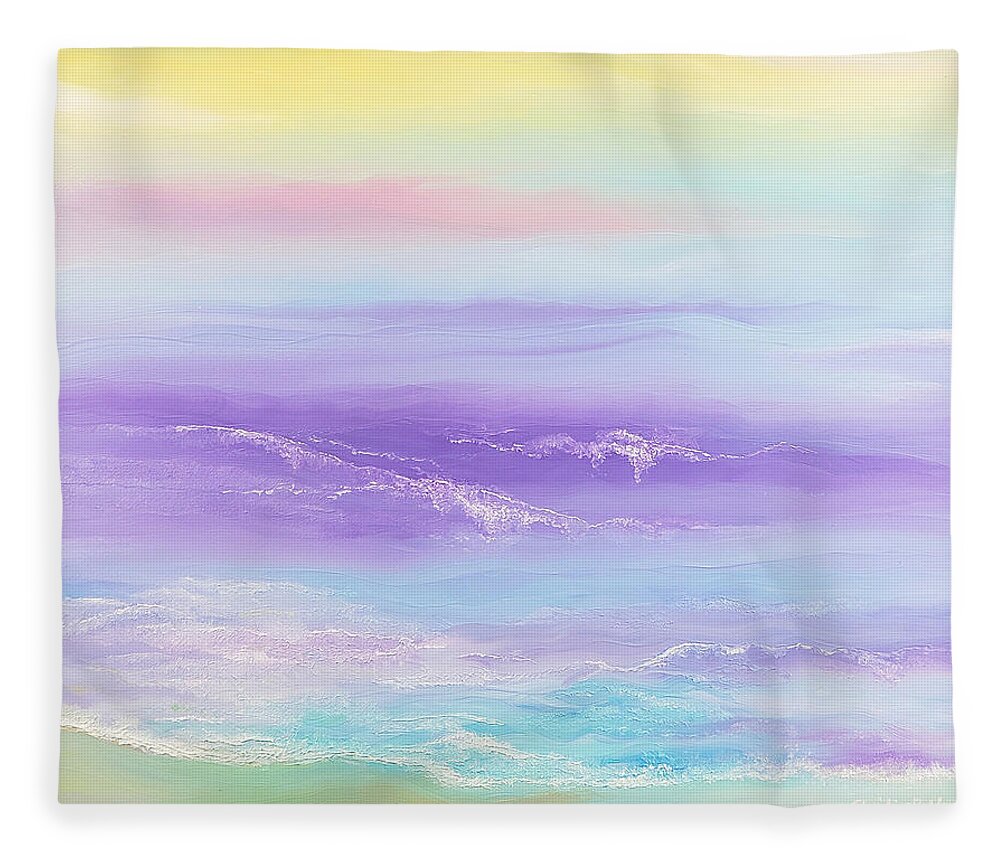 Abstract Fleece Blanket featuring the painting Grateful by Christine Bolden