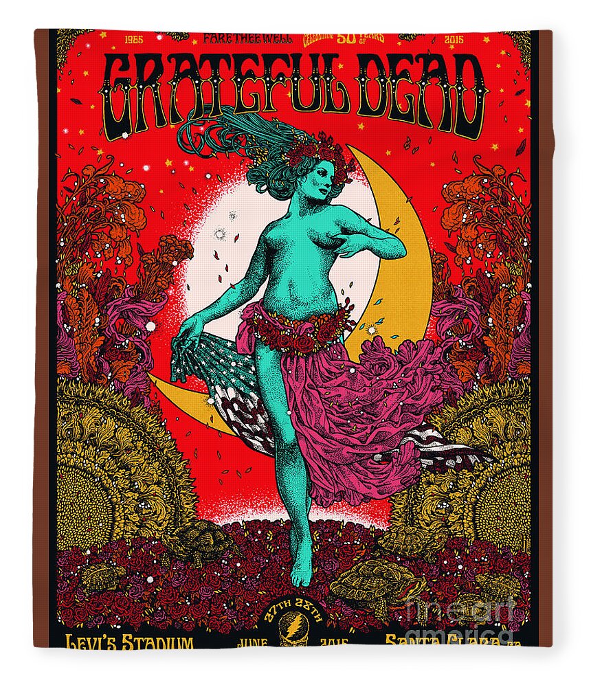Grateful Dead Fleece Blanket featuring the photograph Grateful Dead Rock Poster by Action