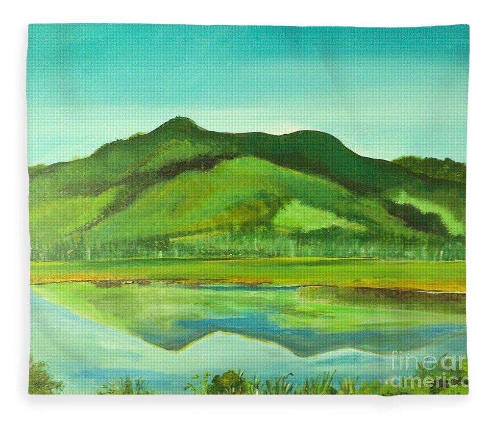 Landscape Fleece Blanket featuring the painting Green Mountain N,H, # 262 by Donald Northup