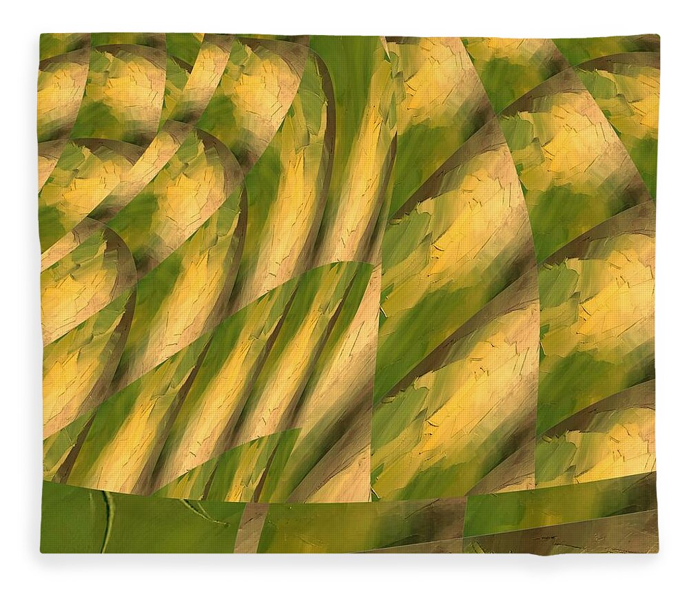 Oifii Fleece Blanket featuring the digital art Green Tree Python Biology by Stephane Poirier