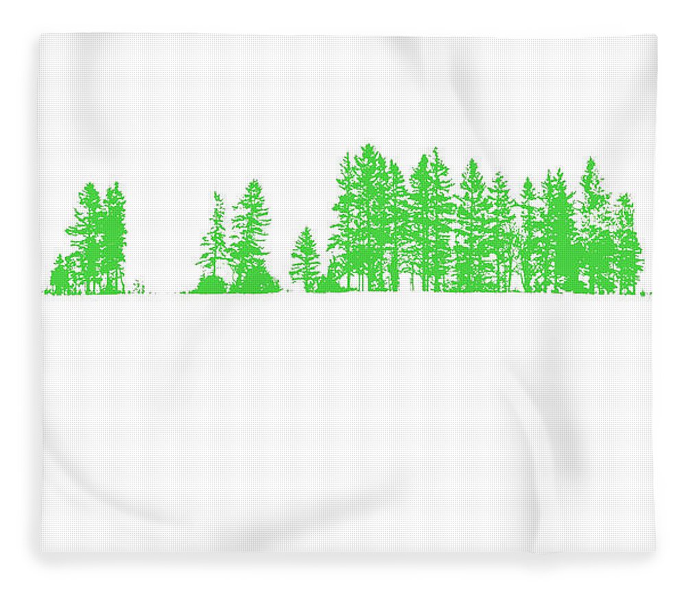 Tree Fleece Blanket featuring the mixed media Green Trees by Moira Law