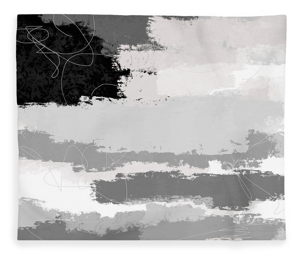 Grey Fleece Blanket featuring the digital art Grey Encounters by Amber Lasche