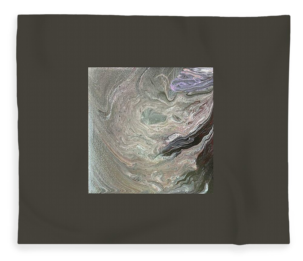 Monotone Fleece Blanket featuring the painting Grey Matter by Pour Your heART Out Artworks