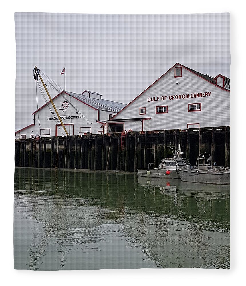 Cannery Fleece Blanket featuring the photograph Gulf of Georgia Cannery by James Cousineau