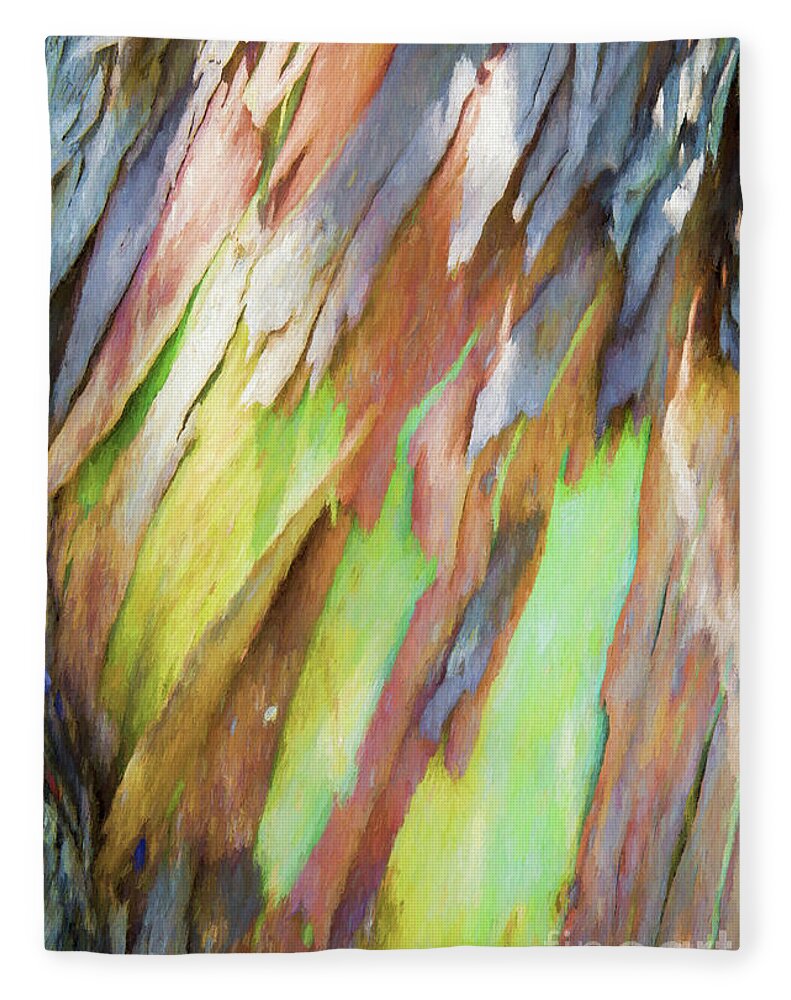 Gum Tree Fleece Blanket featuring the photograph Gum tree bark painting by Sheila Smart Fine Art Photography