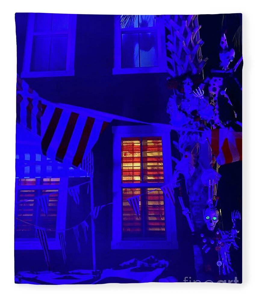 Halloween Fleece Blanket featuring the photograph Halloween Window by Flavia Westerwelle