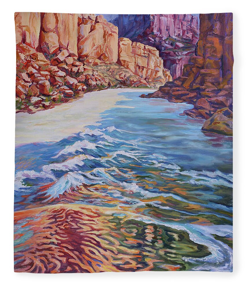 Landscape Fleece Blanket featuring the painting Hallways of Always by Page Holland