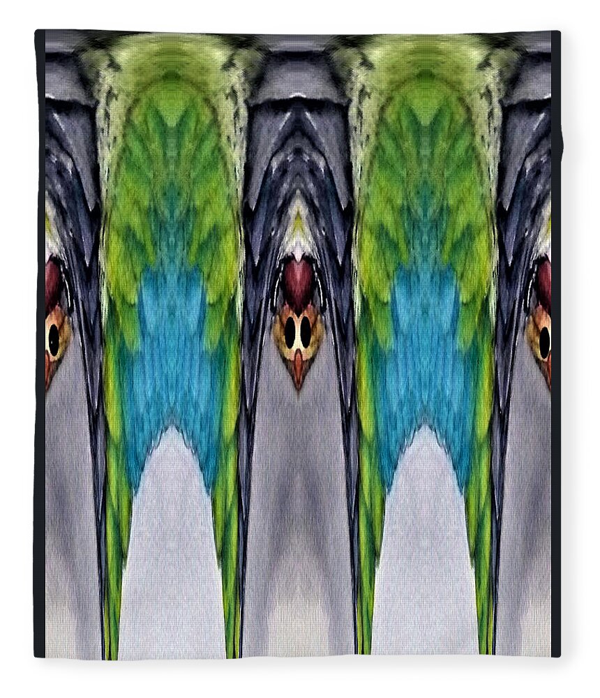 Abstract Art Fleece Blanket featuring the digital art Hanging Bats by Ronald Mills