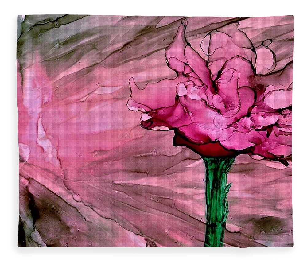 Pink Fleece Blanket featuring the painting Happy Birthday by Angela Marinari