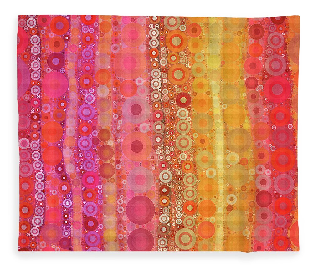 Circles Fleece Blanket featuring the digital art Happy Bubbles Abstract by Peggy Collins