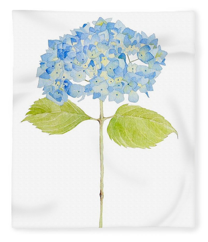 Hydrangea Fleece Blanket featuring the painting Happy Day by Catherine Bede