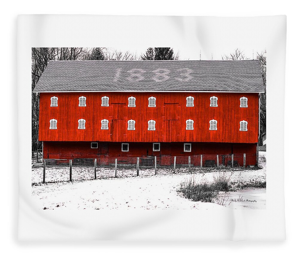 Ohio Fleece Blanket featuring the photograph Hartong Barn by Mary Walchuck