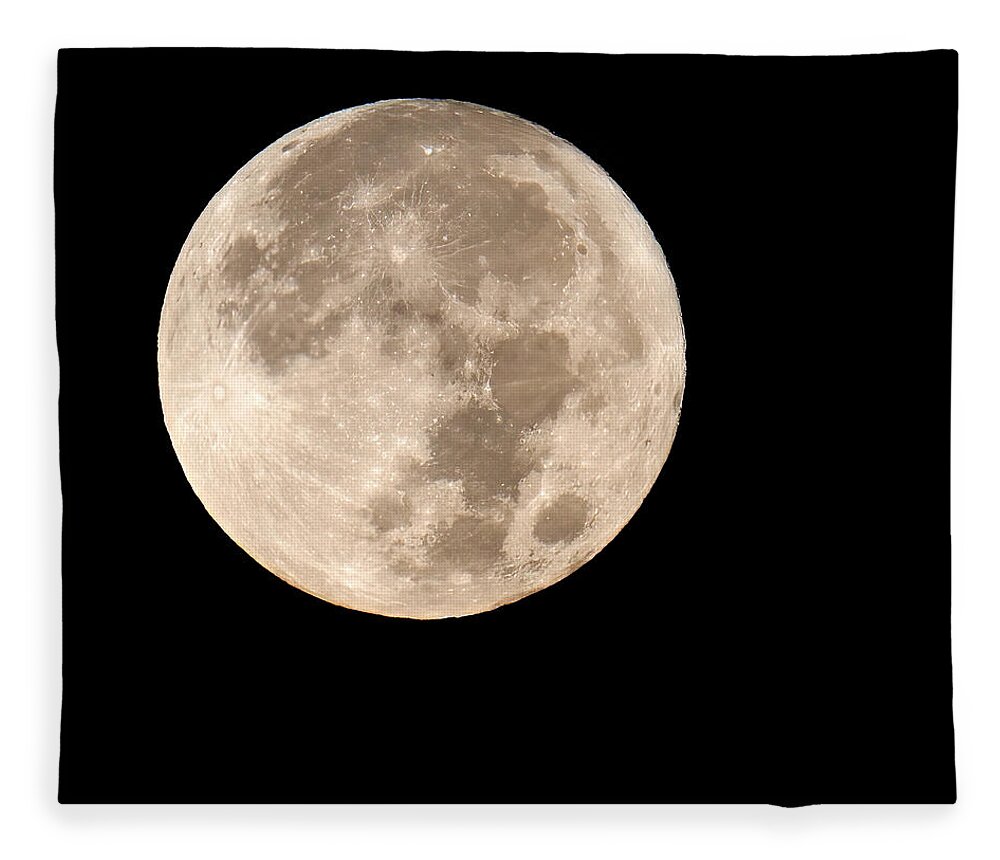 Moon Fleece Blanket featuring the photograph Harvest Moon - Full Square by Flinn Hackett