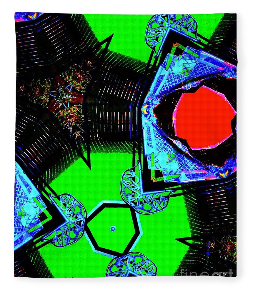 Led Lsd Euphoric Euphoria Lights Psychedelic Fleece Blanket featuring the digital art Have a LED LSD Holiday by Glenn Hernandez