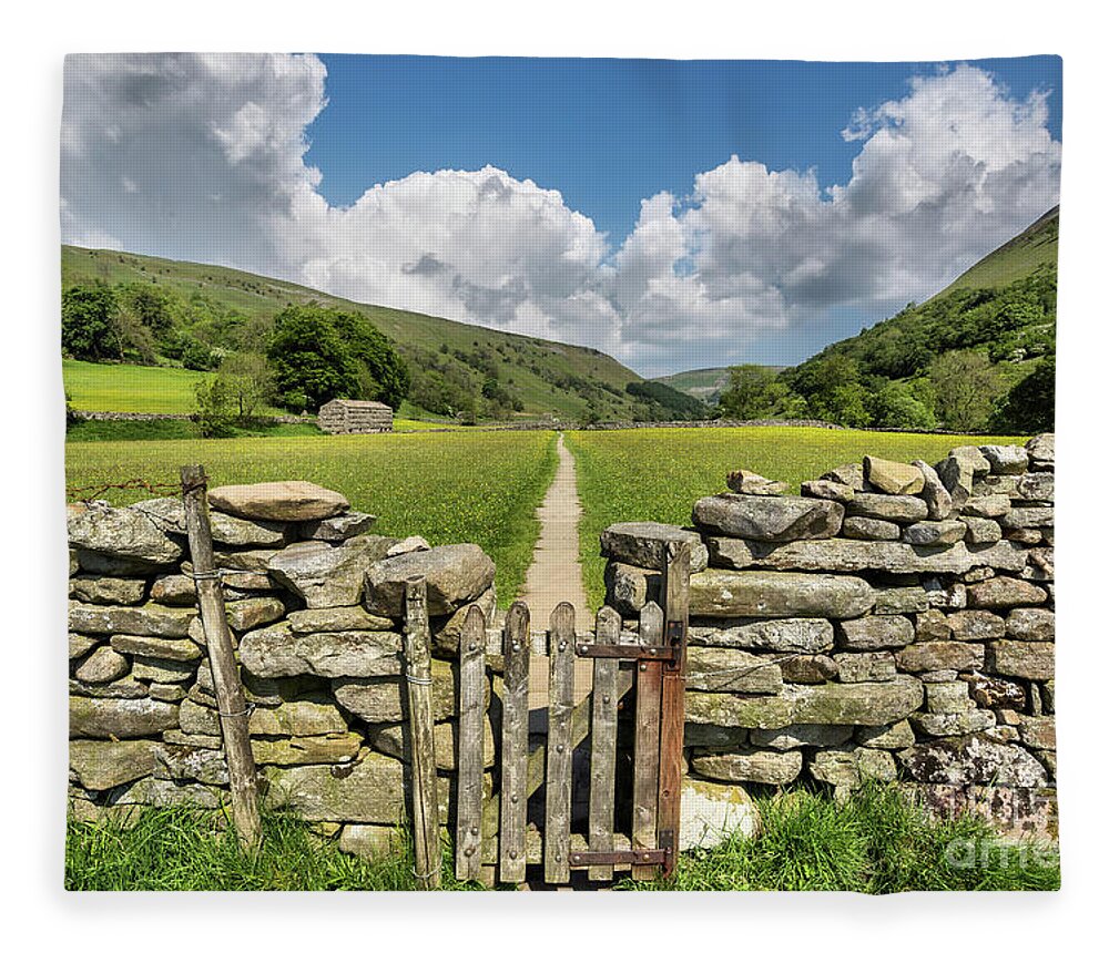 Uk Fleece Blanket featuring the photograph Hay Meadows, Muker, Swaledale by Tom Holmes Photography