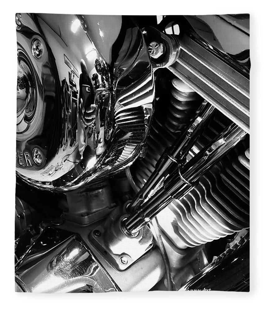 Harley Davidson St Augustine Florida Usa Fleece Blanket featuring the photograph HD Machinery 1 by John Anderson