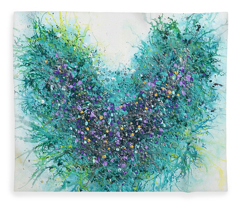Heart Fleece Blanket featuring the painting Heart awakening by Amanda Dagg