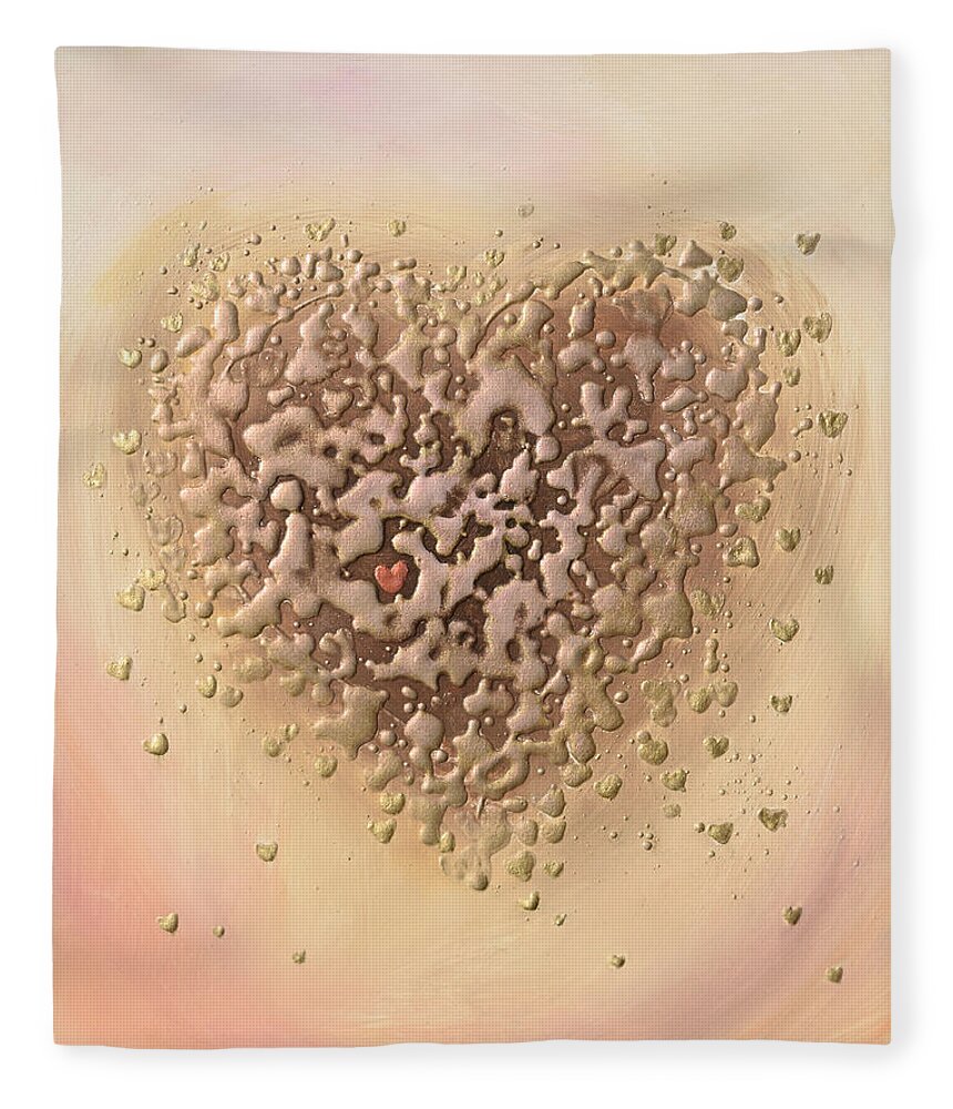 Heart Fleece Blanket featuring the painting Heat Full of Love by Amanda Dagg